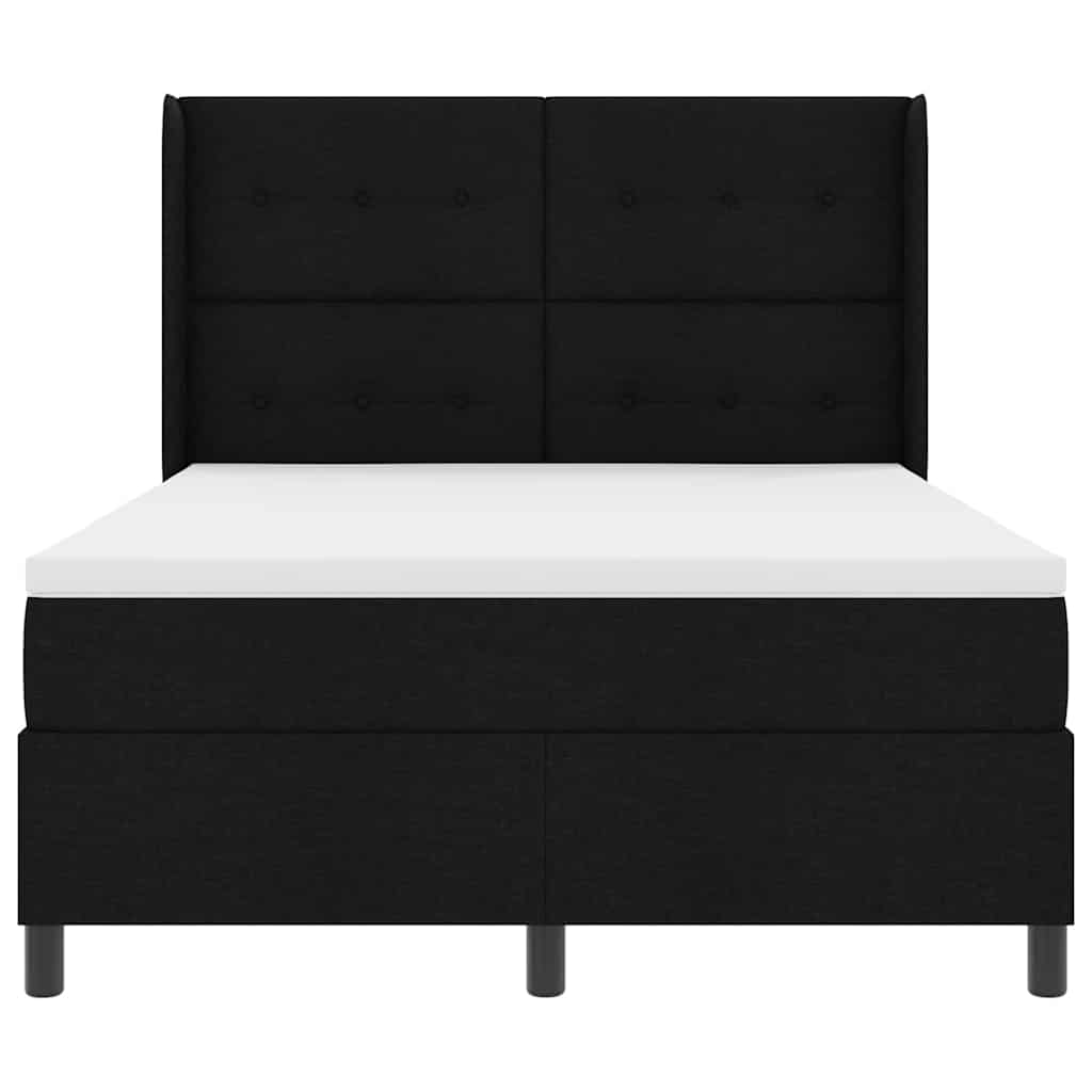 vidaXL Κρεβάτι με ελατήρια με μαξιλάρι Μαύρο 200 x 160 εκατοστά ύφασμα