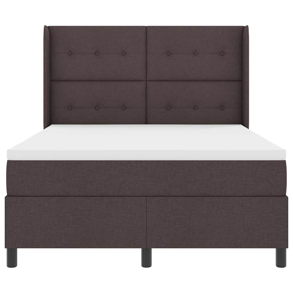 vidaXL Κρεβάτι με ελατήρια Σκούρο Καφέ 200 x 160 εκατοστά ύφασμα