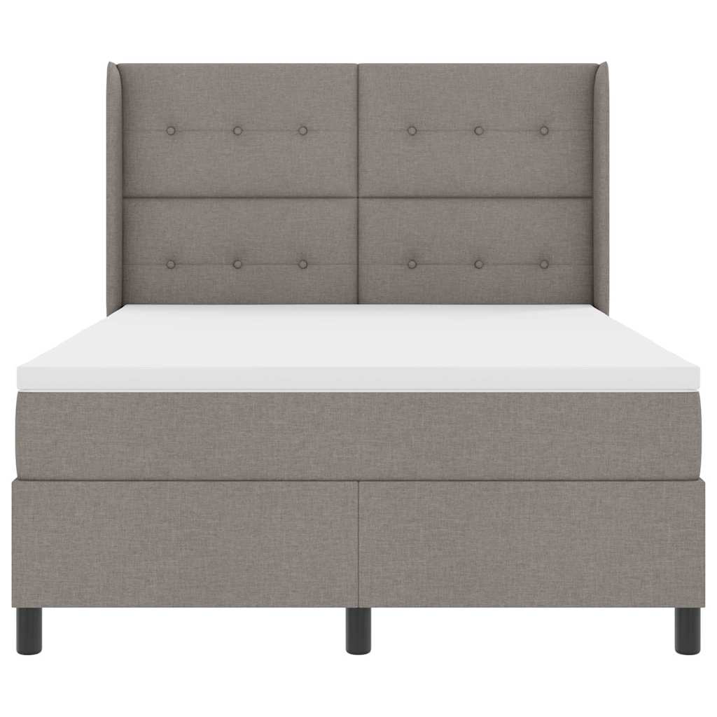 vidaXL Κρεβάτι με ελατήρια με μαξιλάρι Taupe 200 x 160 εκατοστά ύφασμα
