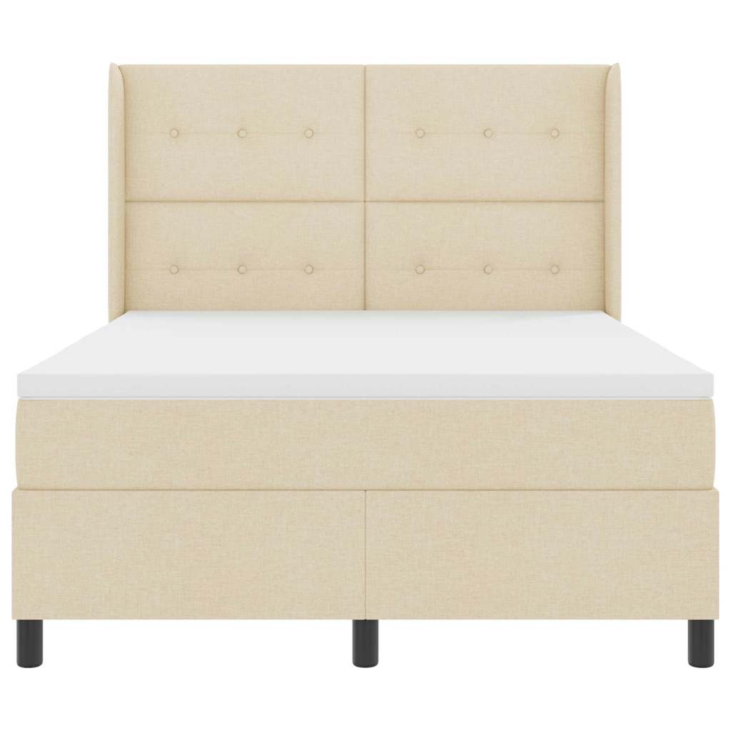 vidaXL Κρεβάτι με ελατήρια με μαξιλάρι Κρεμ 200 x 160 εκατοστά ύφασμα