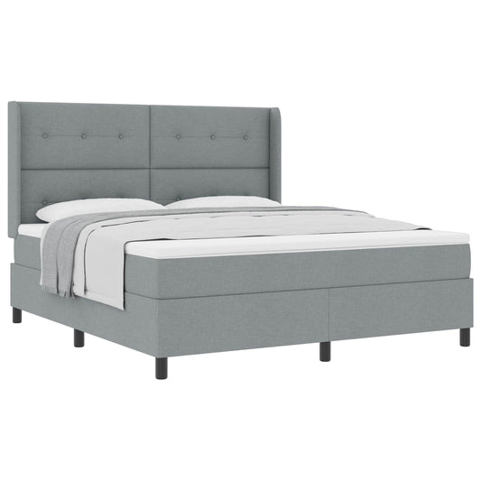 vidaXL Κρεβάτι με ελατήρια Ανοιχτό γκρι 200 x 180 cm ύφασμα