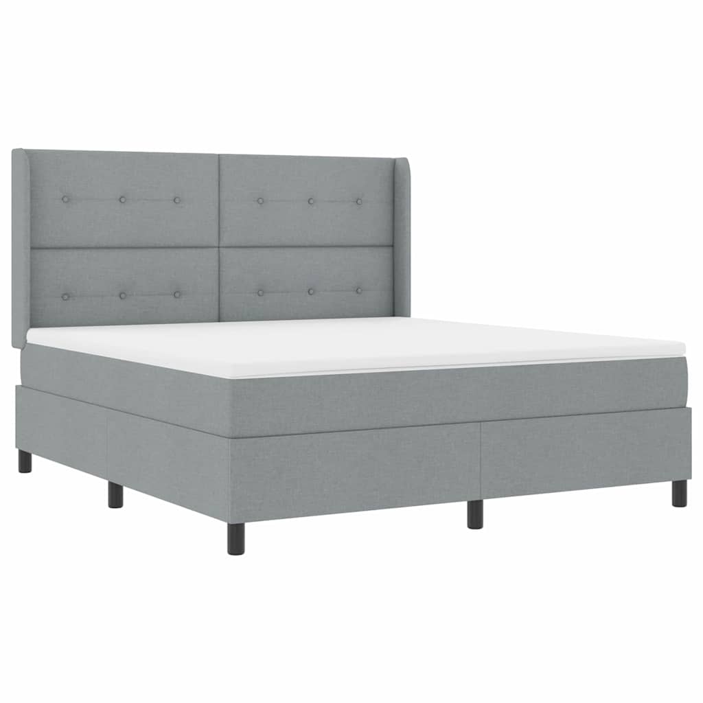 vidaXL Κρεβάτι με ελατήρια Ανοιχτό γκρι 200 x 180 cm ύφασμα