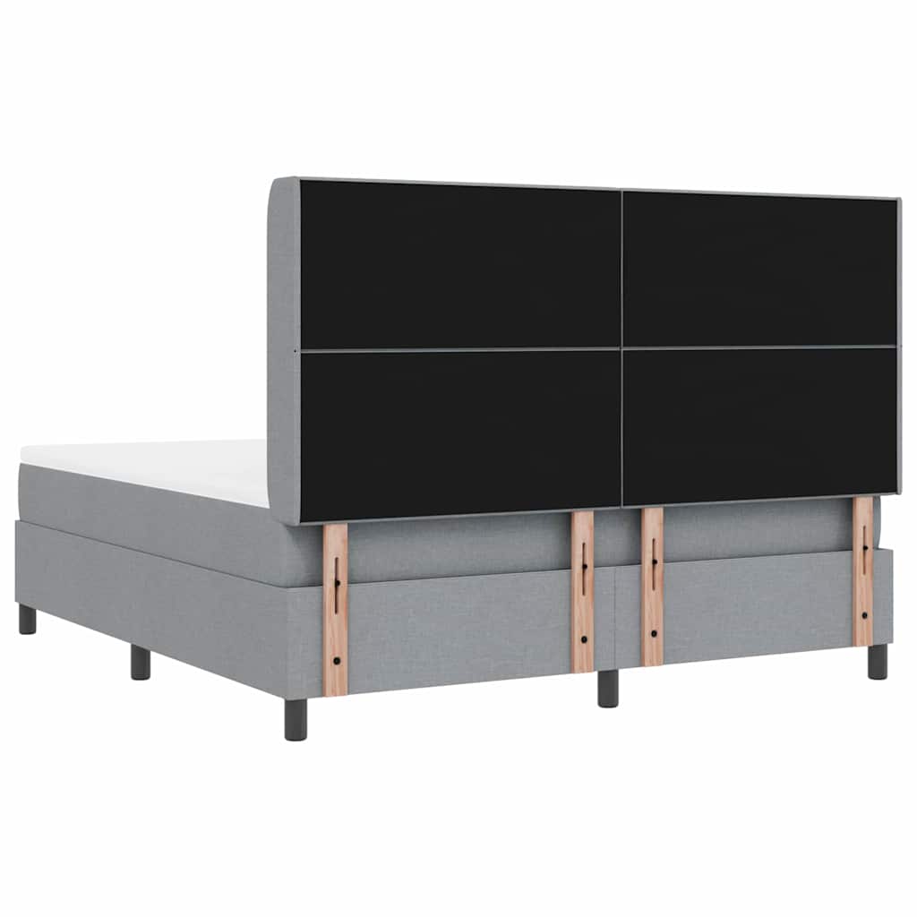 vidaXL Κρεβάτι με ελατήρια Ανοιχτό γκρι 200 x 180 cm ύφασμα