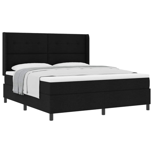 vidaXL Κρεβάτι με ελατήρια με μαξιλάρι Μαύρο 200 x 180 cm ύφασμα