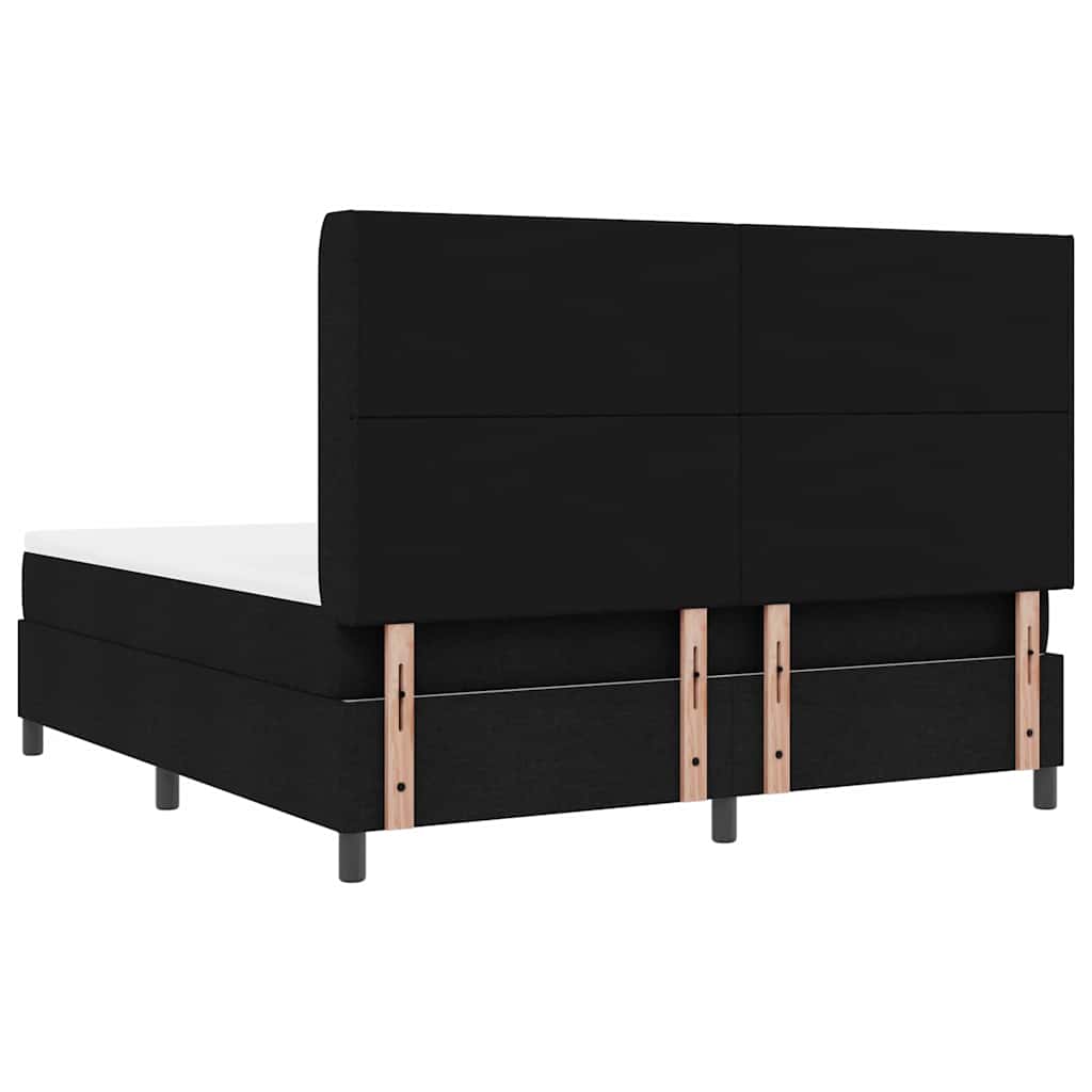 vidaXL Κρεβάτι με ελατήρια με μαξιλάρι Μαύρο 200 x 180 cm ύφασμα