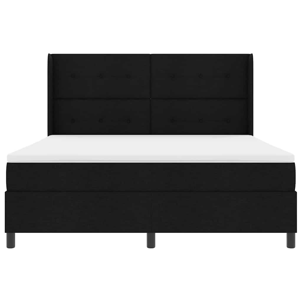 vidaXL Κρεβάτι με ελατήρια με μαξιλάρι Μαύρο 200 x 180 cm ύφασμα