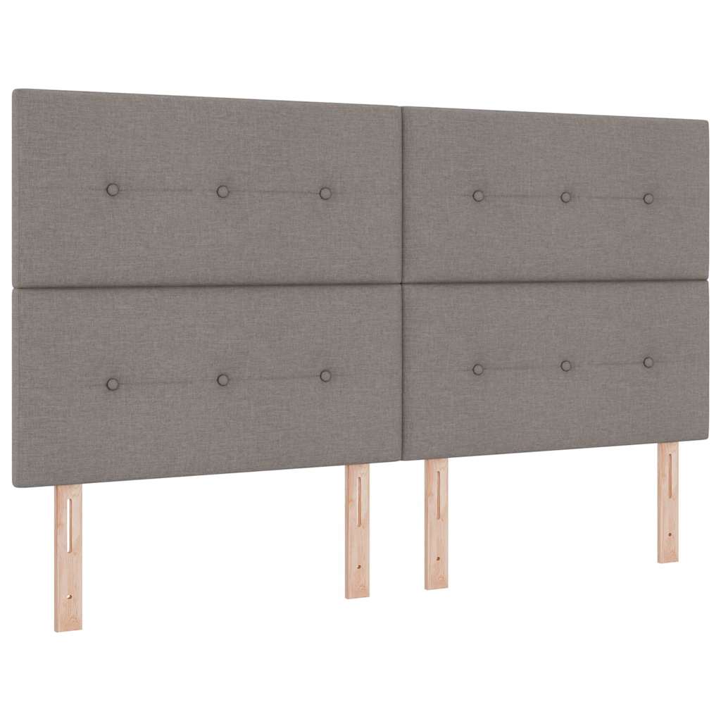 vidaXL Κρεβάτι με ελατήρια με μαξιλάρι Taupe 200 x 180 cm ύφασμα