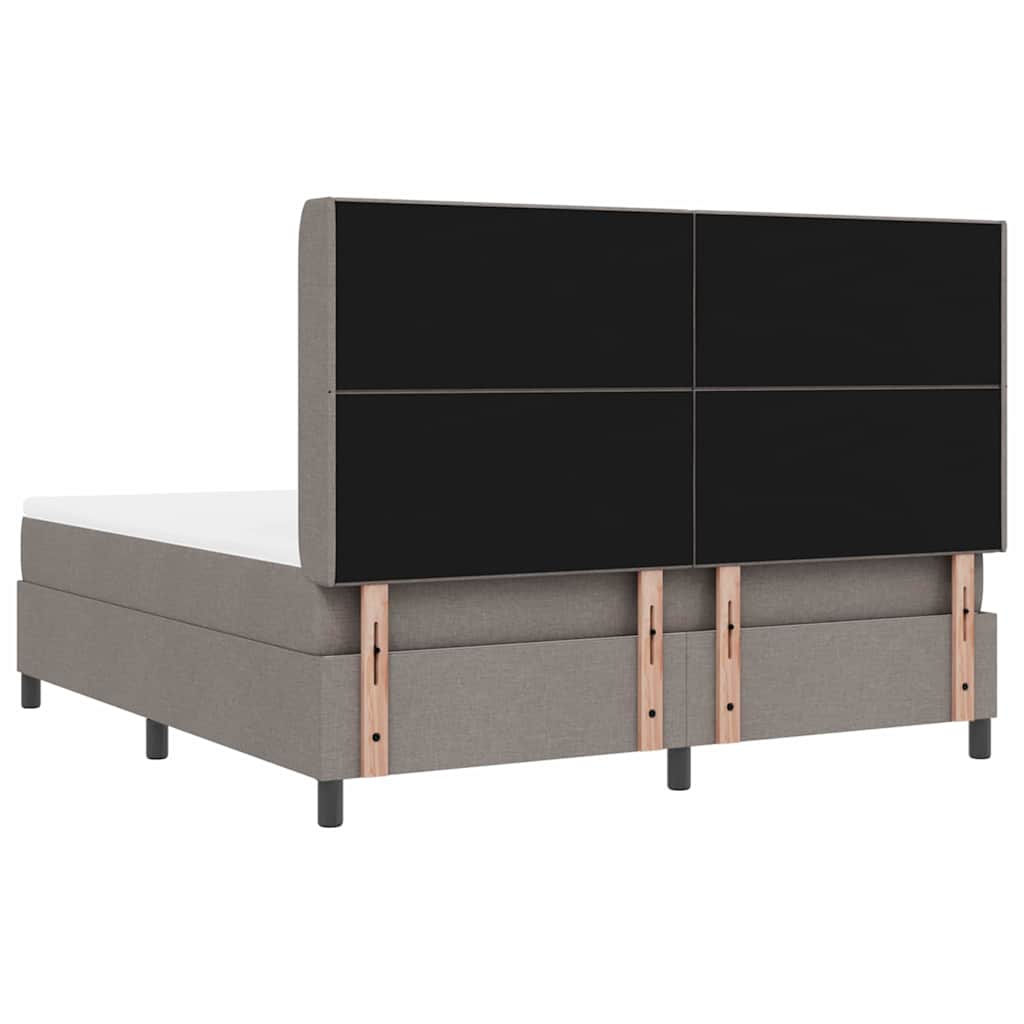vidaXL Κρεβάτι με ελατήρια με μαξιλάρι Taupe 200 x 180 cm ύφασμα