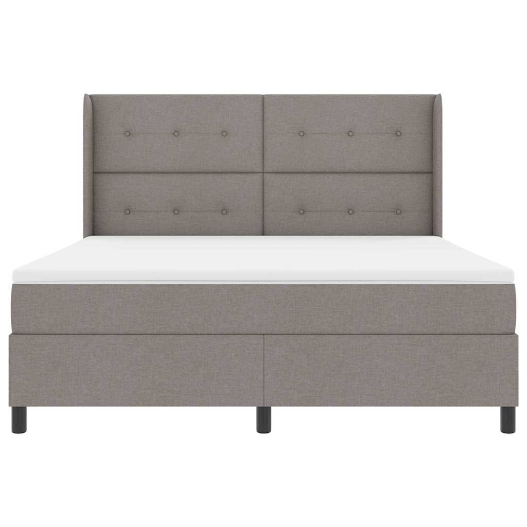 vidaXL Κρεβάτι με ελατήρια με μαξιλάρι Taupe 200 x 180 cm ύφασμα