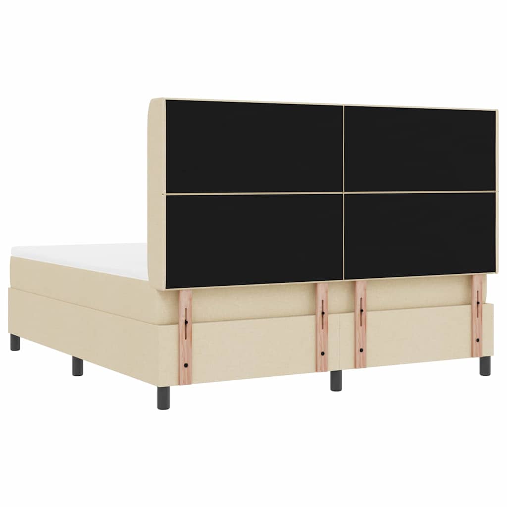 vidaXL Κρεβάτι με ελατήρια με μαξιλάρι Κρεμ 200 x 180 cm ύφασμα