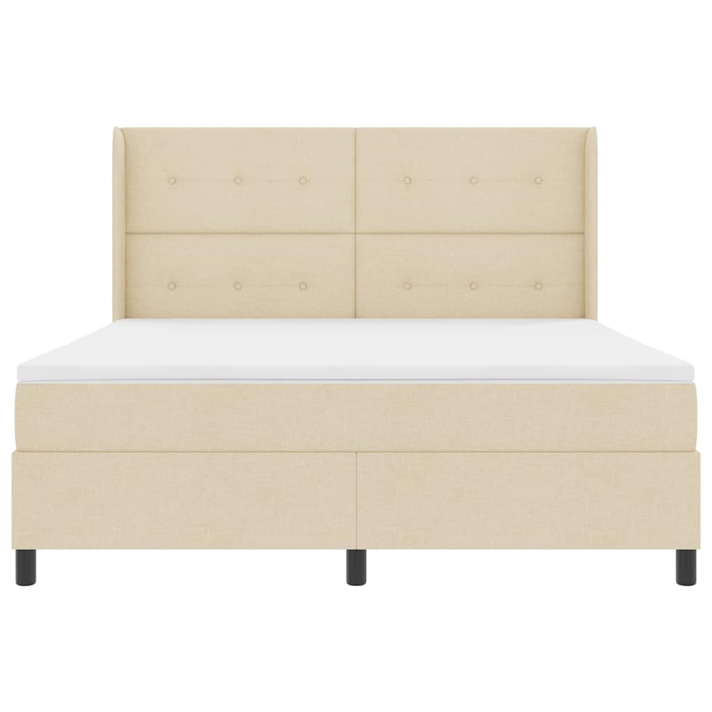 vidaXL Κρεβάτι με ελατήρια με μαξιλάρι Κρεμ 200 x 180 cm ύφασμα