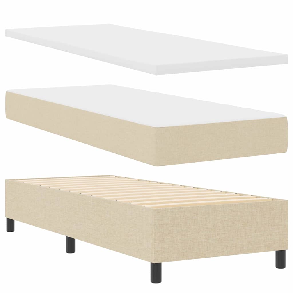 vidaXL Κρεβάτι με ελατήρια με μαξιλάρι Κρεμ 200 x 80 εκατοστά ύφασμα