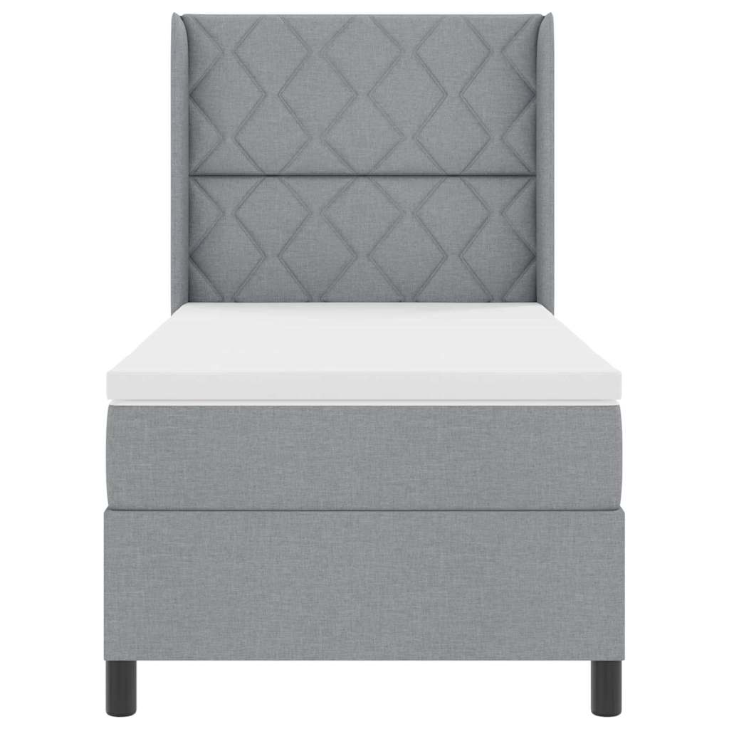 vidaXL Κρεβάτι με ελατήρια Ανοιχτό γκρι 200 x 100 cm ύφασμα