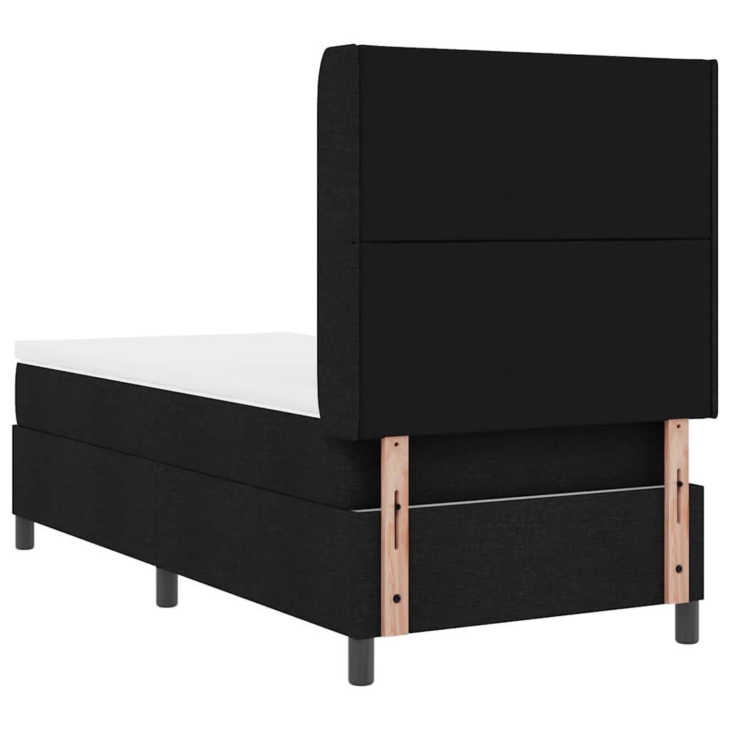 vidaXL Κρεβάτι με ελατήρια με μαξιλάρι Μαύρο 200 x 100 cm ύφασμα