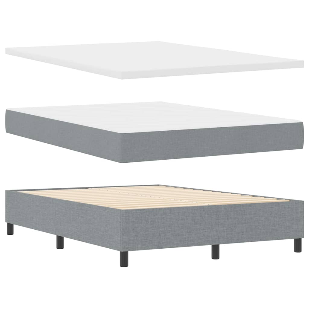 vidaXL Κρεβάτι με ελατήρια Ανοιχτό γκρι 200 x 140 cm ύφασμα