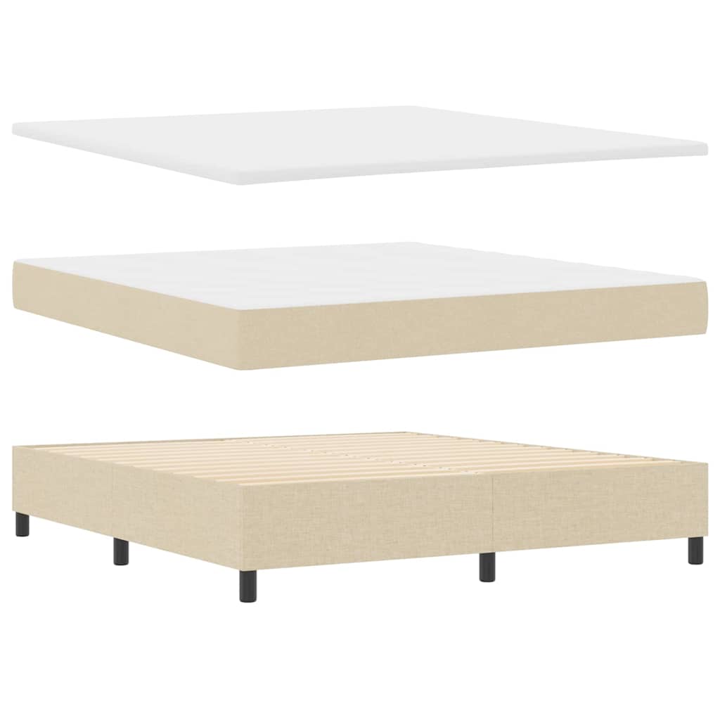 vidaXL Κρεβάτι με ελατήρια με μαξιλάρι Κρεμ 200 x 180 cm ύφασμα