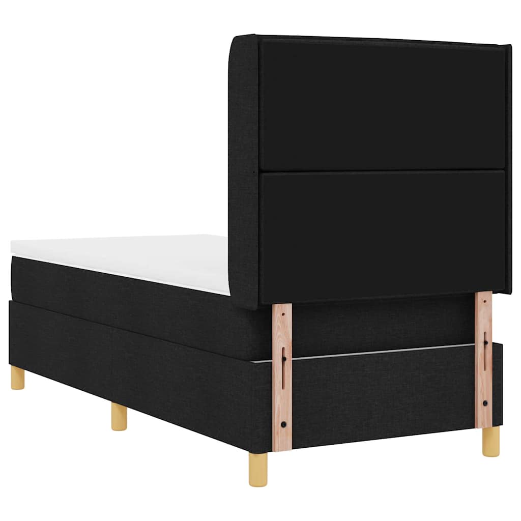vidaXL Κρεβάτι με ελατήρια με στρώμα Μαύρο 80 x 200 cm ύφασμα