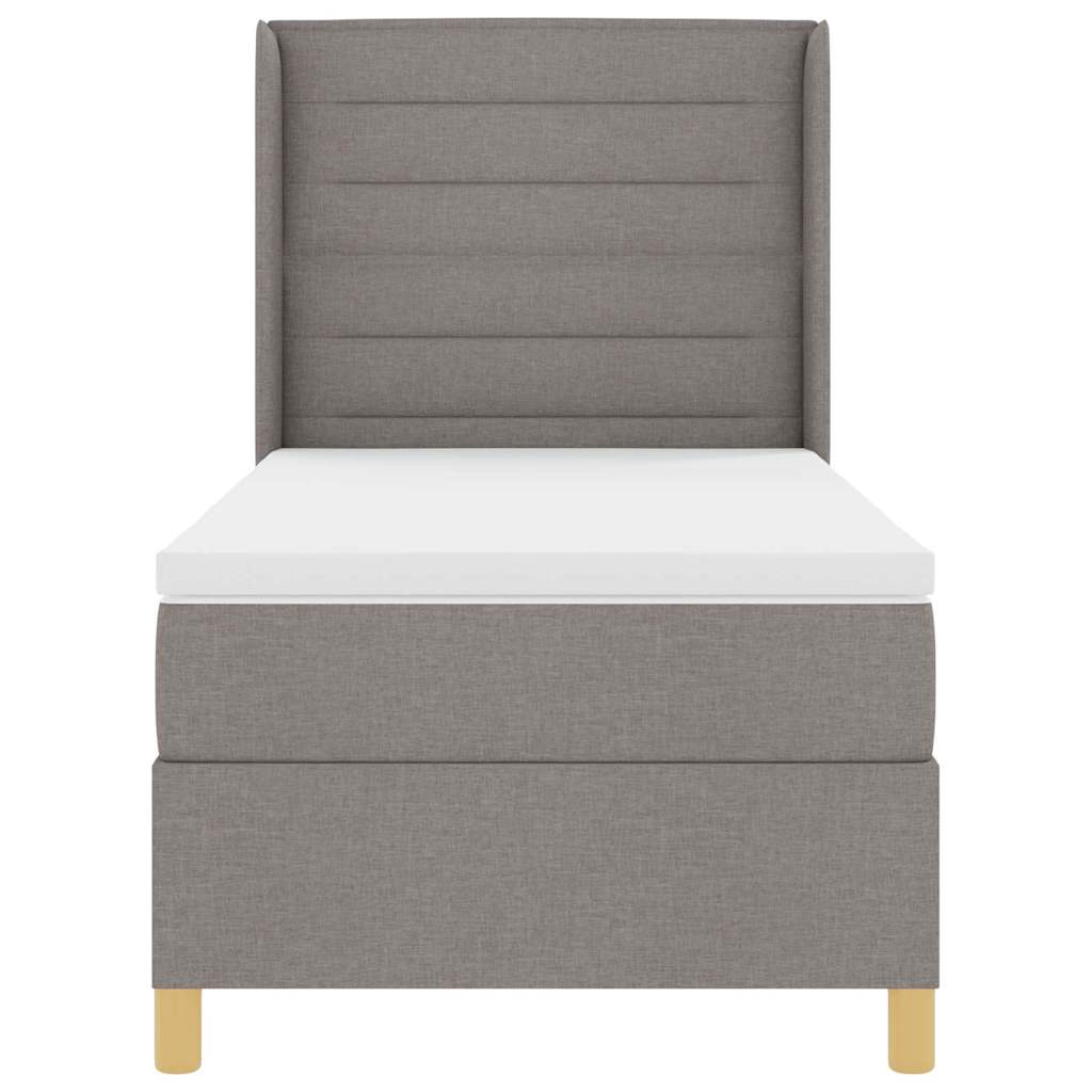 vidaXL Κρεβάτι με ελατήρια με στρώμα Taupe 90 x 190 cm ύφασμα