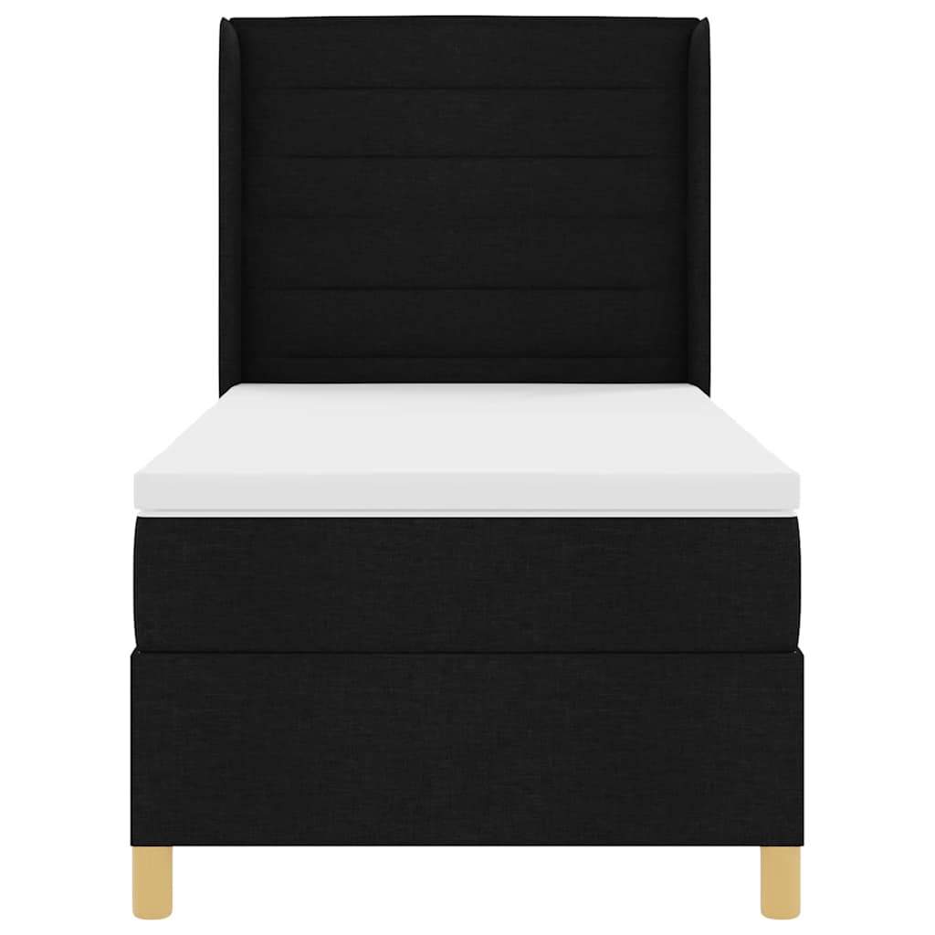vidaXL Κρεβάτι με ελατήρια με στρώμα Μαύρο 90 x 200 cm ύφασμα