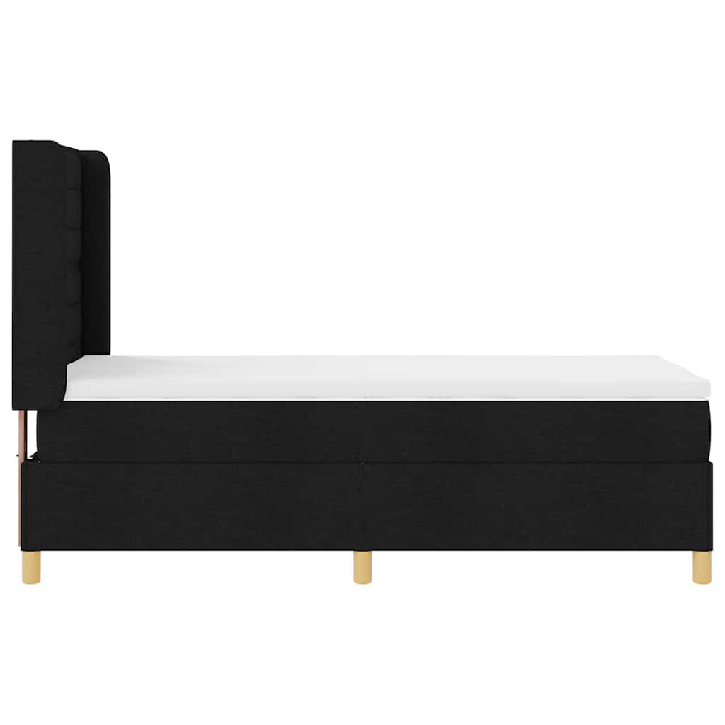 vidaXL Κρεβάτι με ελατήρια με στρώμα Μαύρο 100 x 200 cm ύφασμα