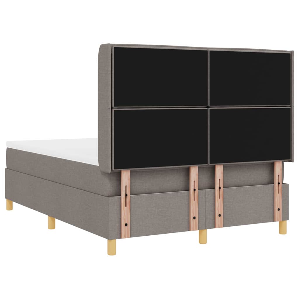 vidaXL Κρεβάτι με ελατήρια με στρώμα Taupe 140 x 190 cm ύφασμα