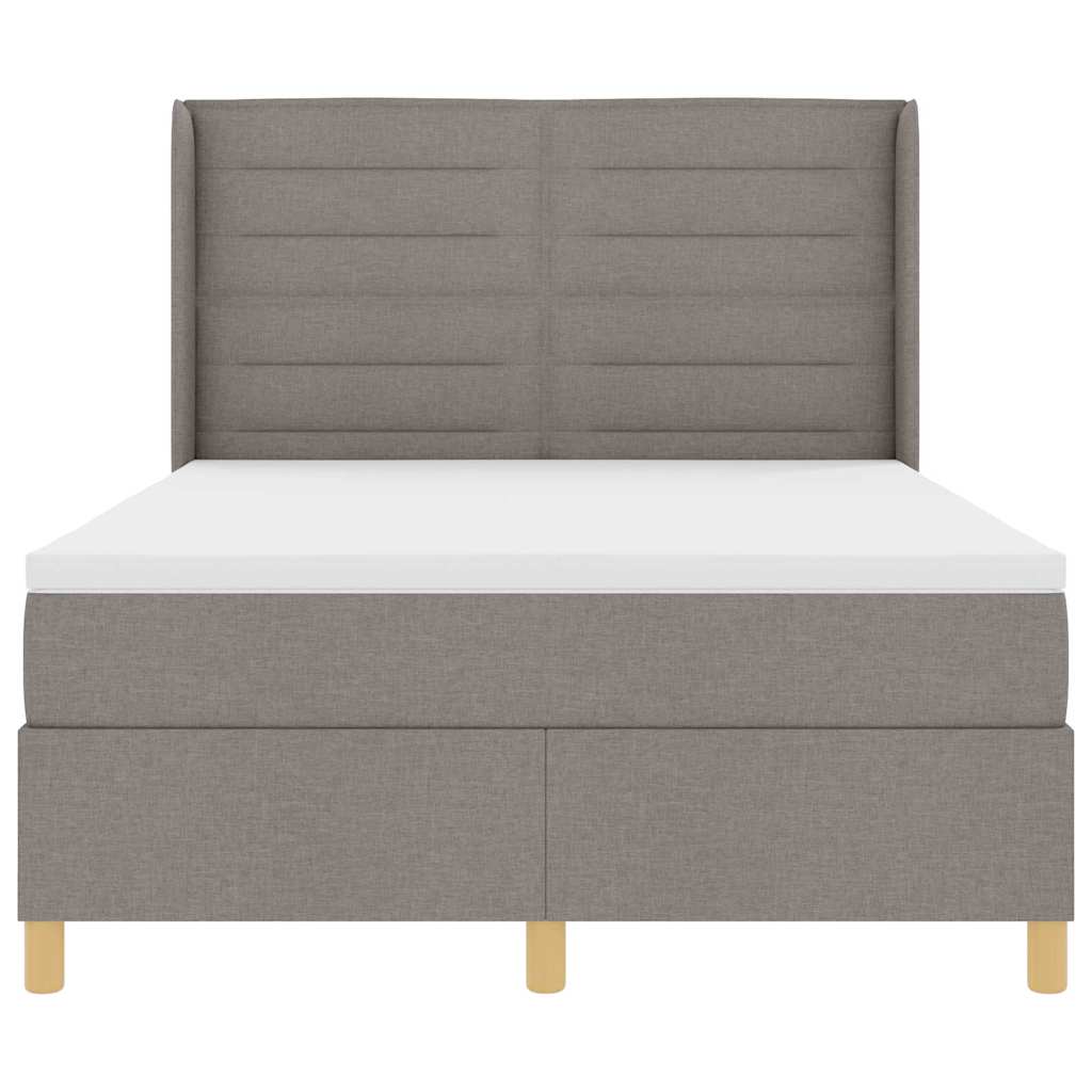 vidaXL Κρεβάτι με ελατήρια με στρώμα Taupe 140 x 190 cm ύφασμα