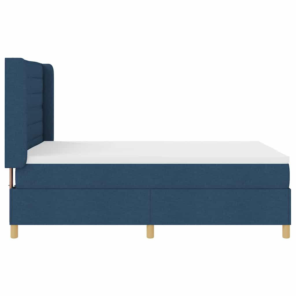 vidaXL Κρεβάτι με ελατήρια με στρώμα Μπλε 140 x 190 cm ύφασμα