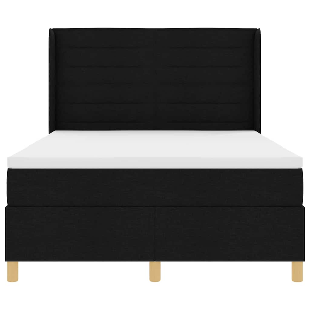 vidaXL Κρεβάτι με ελατήρια με στρώμα Μαύρο 140 x 200 cm ύφασμα