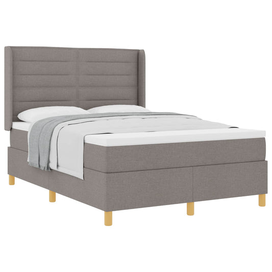 vidaXL Κρεβάτι με ελατήρια με στρώμα Taupe 140 x 200 cm ύφασμα