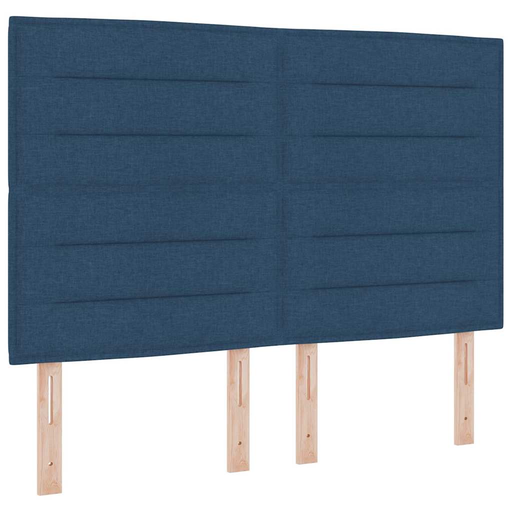vidaXL Κρεβάτι με ελατήρια με στρώμα Μπλε 160 x 200 cm ύφασμα