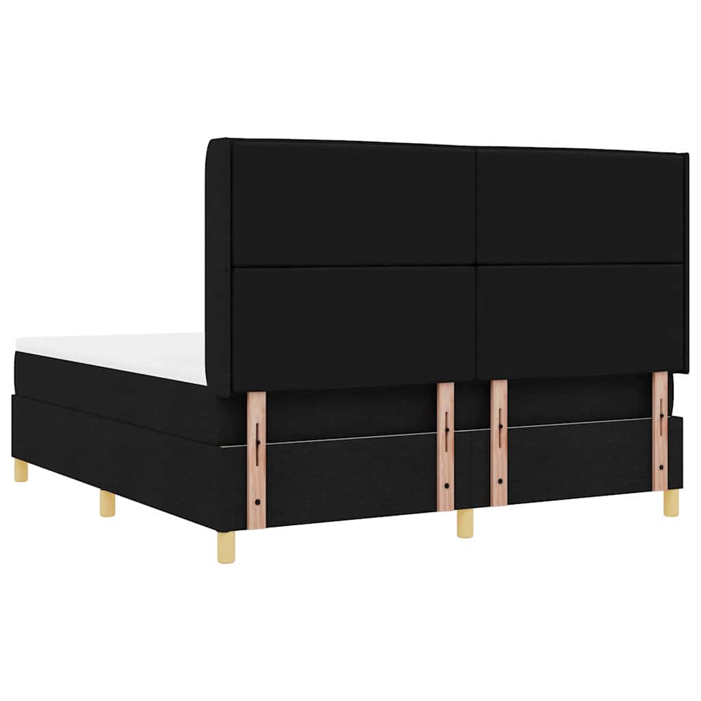 vidaXL Κρεβάτι με ελατήρια με στρώμα Μαύρο 180 x 200 cm ύφασμα