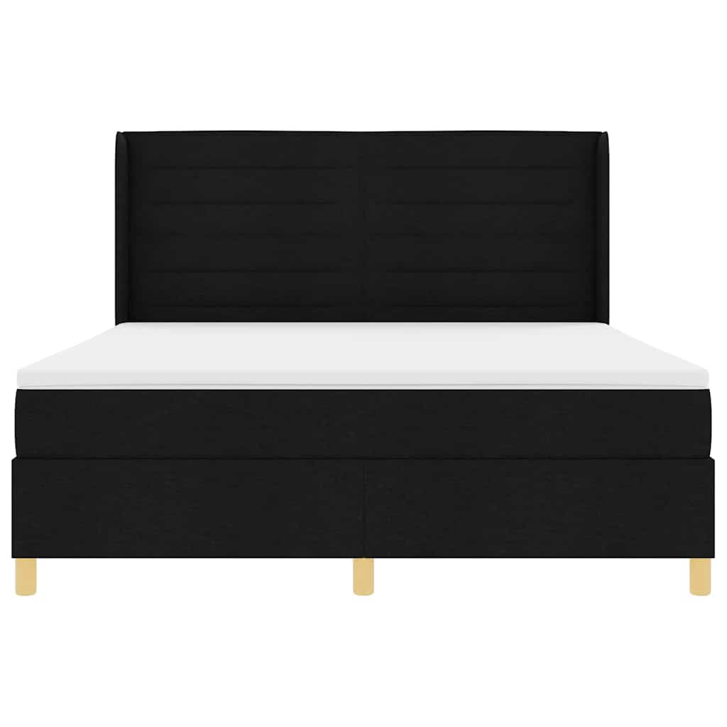 vidaXL Κρεβάτι με ελατήρια με στρώμα Μαύρο 180 x 200 cm ύφασμα