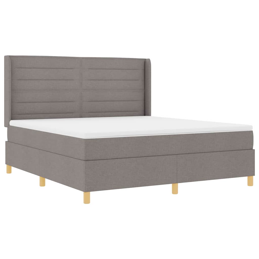 vidaXL Κρεβάτι με ελατήρια με κεφαλάρι Taupe 180 x 200 cm ύφασμα