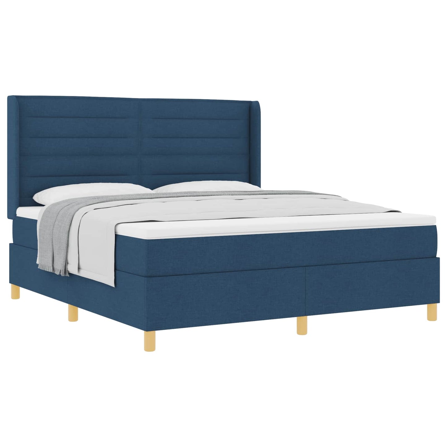 vidaXL Κρεβάτι με ελατήρια με στρώμα Μπλε 180 x 200 cm ύφασμα