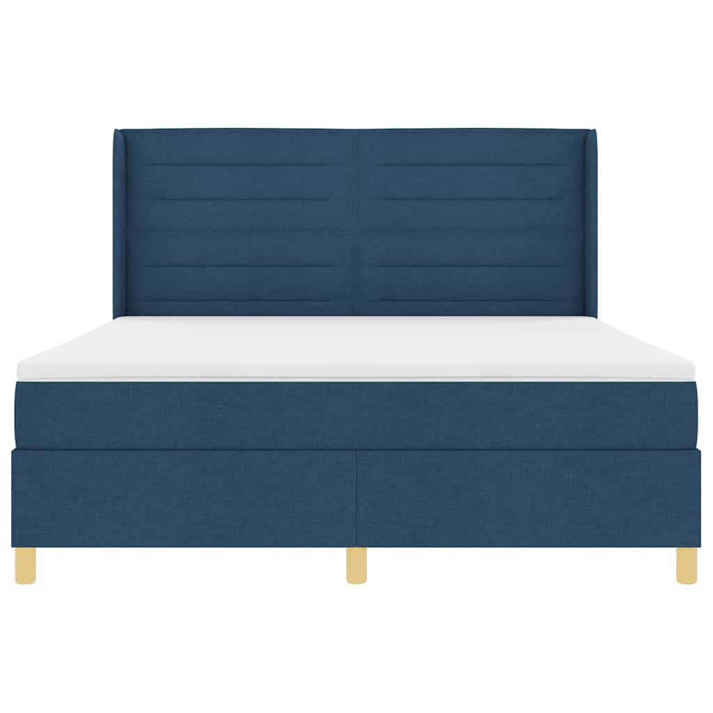 vidaXL Κρεβάτι με ελατήρια με στρώμα Μπλε 180 x 200 cm ύφασμα