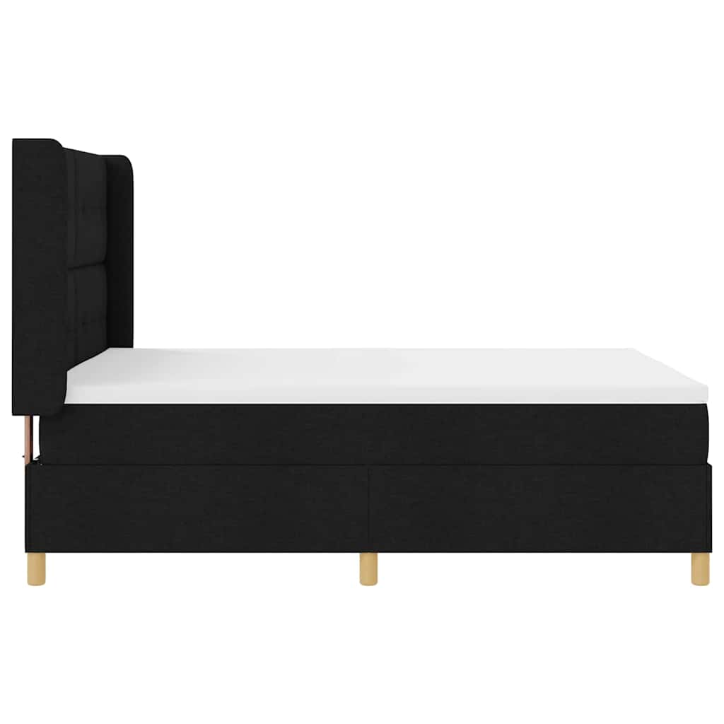 vidaXL Κρεβάτι με ελατήρια με κεφαλάρι Μαύρο 140 x 190 cm ύφασμα