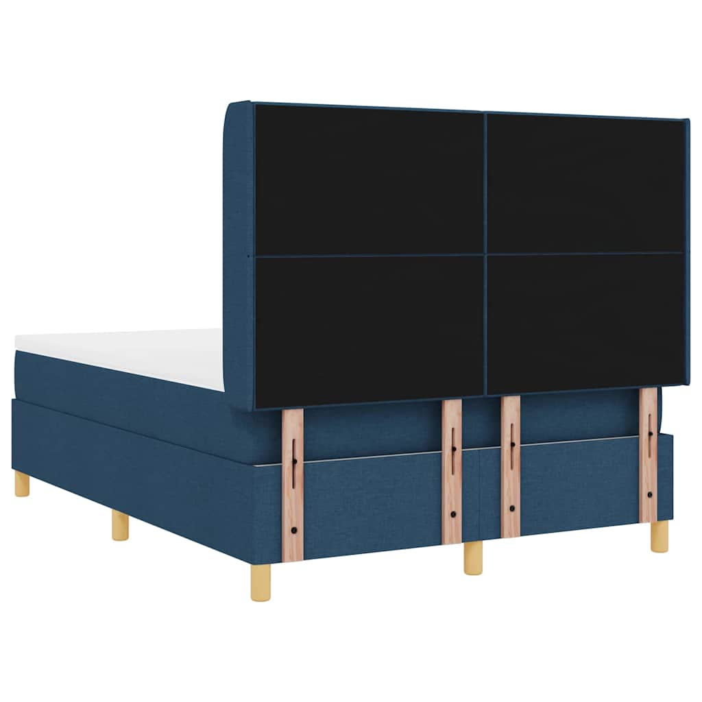 vidaXL Κρεβάτι με ελατήρια με κεφαλάρι Μπλε 140 x 200 cm ύφασμα