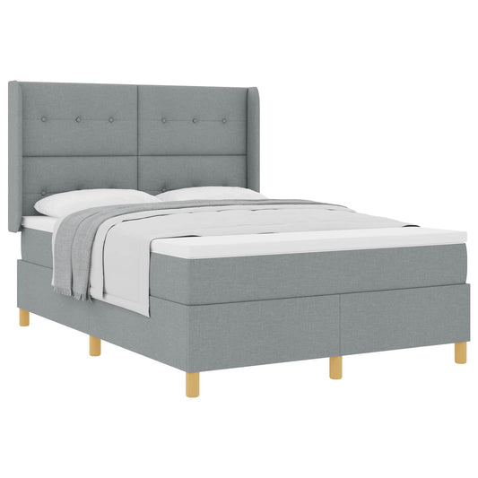 vidaXL Κρεβάτι με ελατήρια Ανοιχτό γκρι 160 x 200 cm ύφασμα