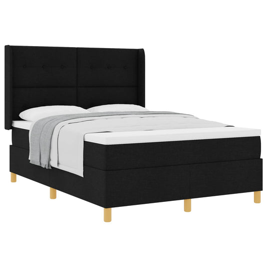 vidaXL Κρεβάτι με ελατήρια με κεφαλάρι Μαύρο 160 x 200 cm ύφασμα