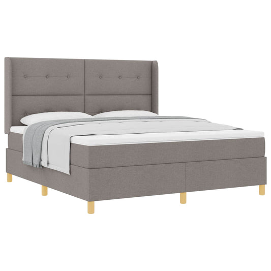 vidaXL Κρεβάτι με ελατήρια με κεφαλάρι Taupe 180 x 200 cm ύφασμα