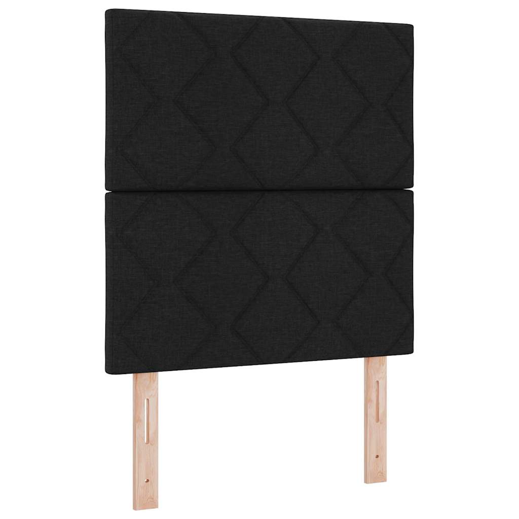 vidaXL Κρεβάτι με ελατήρια με κεφαλάρι Μαύρο 80 x 200 cm ύφασμα