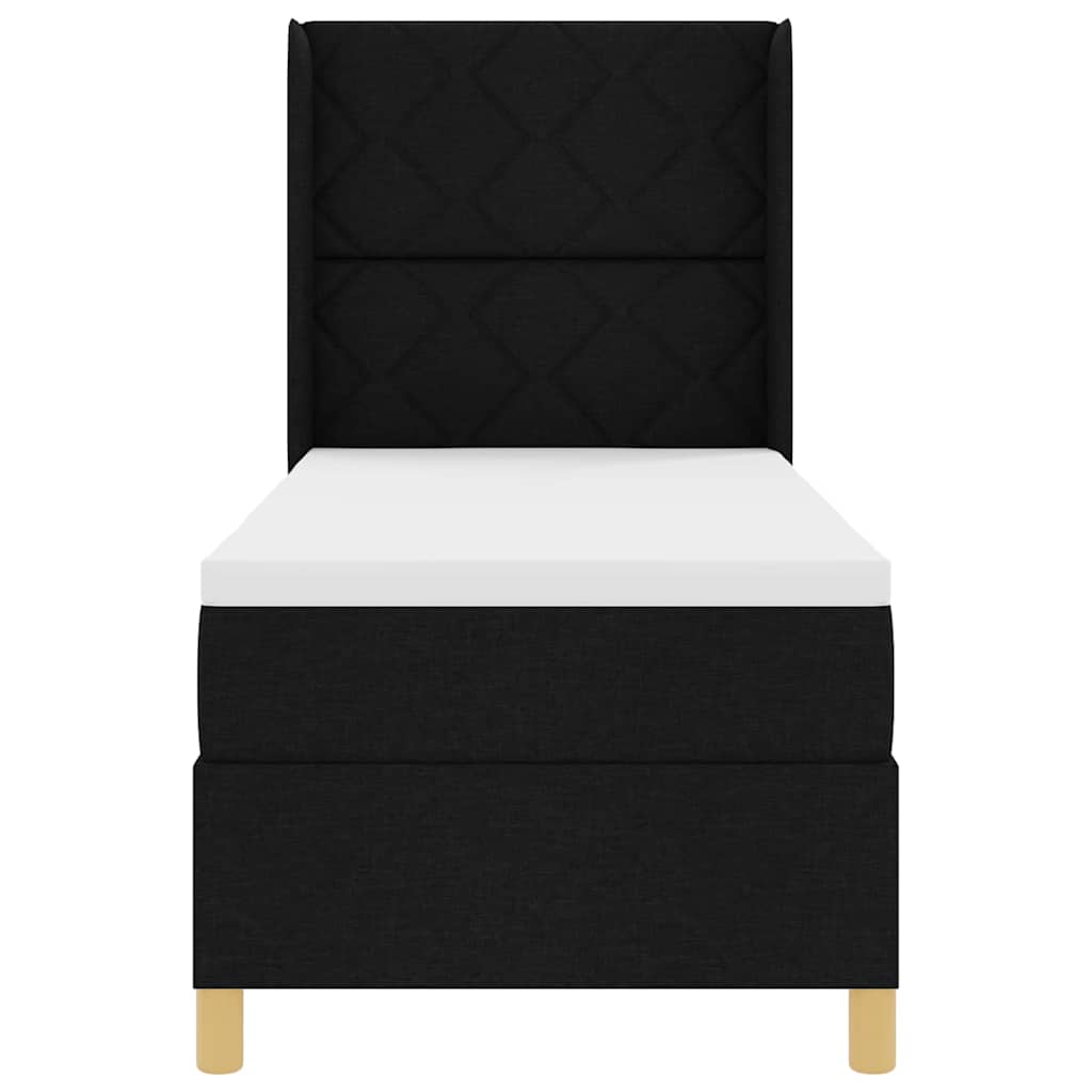 vidaXL Κρεβάτι με ελατήρια με κεφαλάρι Μαύρο 80 x 200 cm ύφασμα