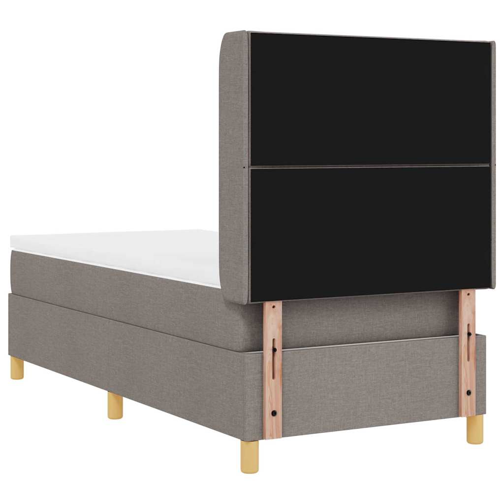 vidaXL Κρεβάτι με ελατήρια με κεφαλάρι Taupe 100 x 200 cm ύφασμα