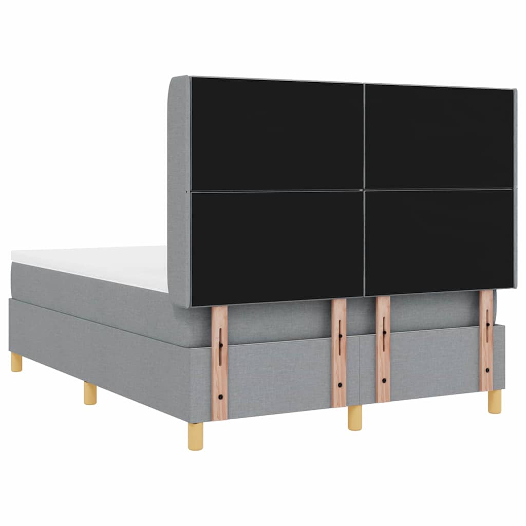 vidaXL Κρεβάτι με ελατήρια Ανοιχτό γκρι 140 x 190 cm ύφασμα