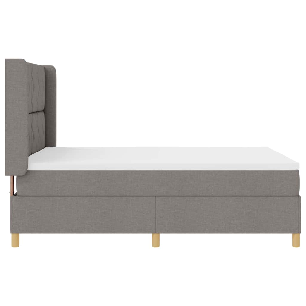 vidaXL Κρεβάτι με ελατήρια με κεφαλάρι Taupe 140 x 190 cm ύφασμα