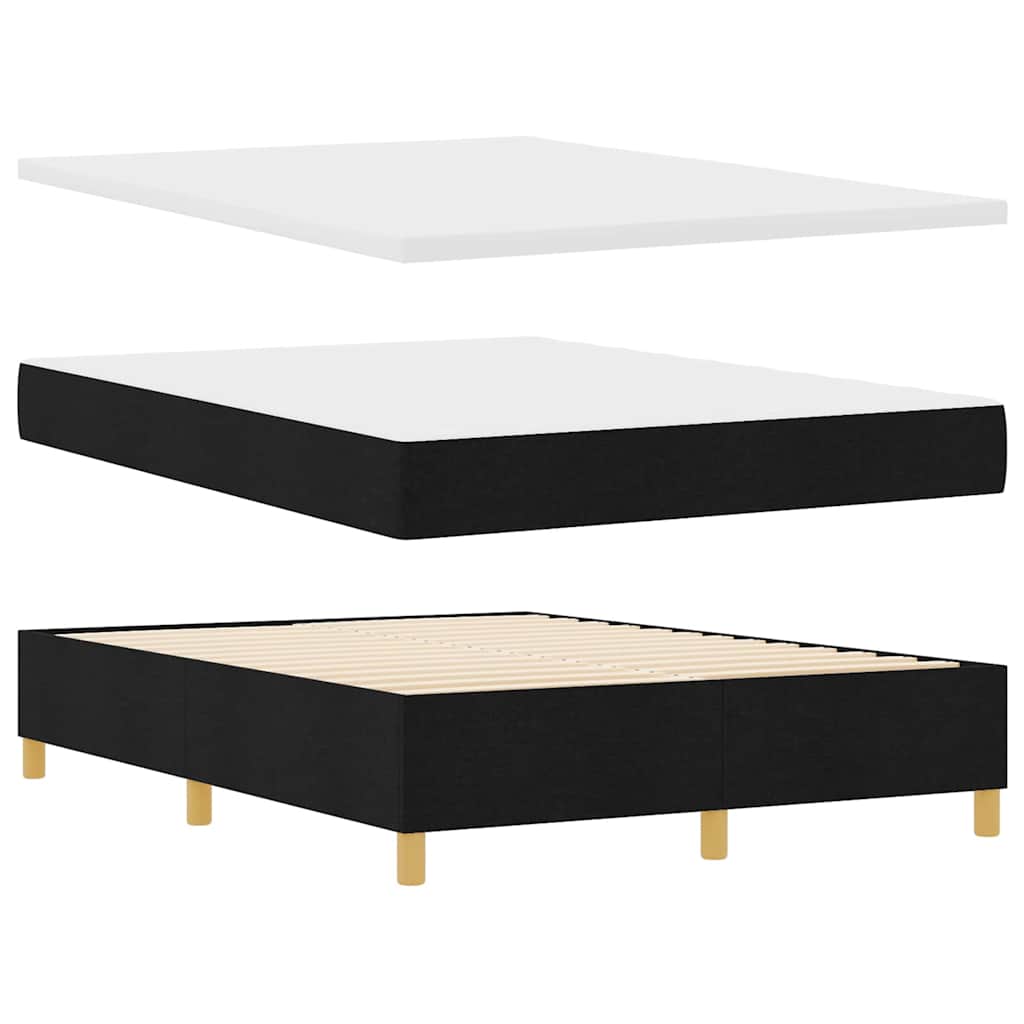 vidaXL Κρεβάτι με ελατήρια με κεφαλάρι Μαύρο 160 x 200 cm ύφασμα