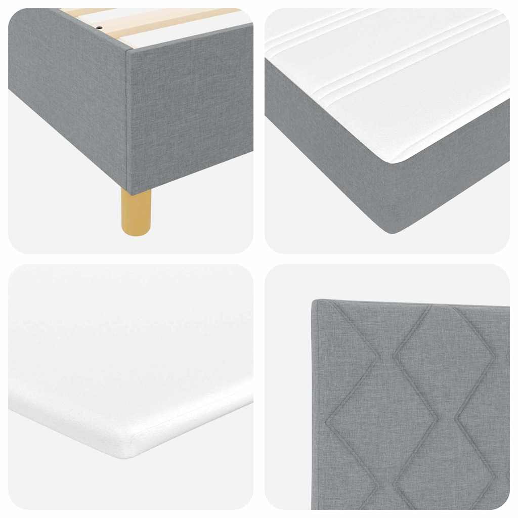 vidaXL Κρεβάτι με ελατήρια Ανοιχτό γκρι 180 x 200 cm ύφασμα