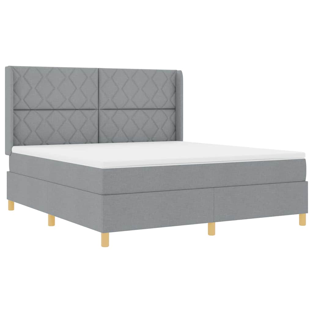vidaXL Κρεβάτι με ελατήρια Ανοιχτό γκρι 180 x 200 cm ύφασμα
