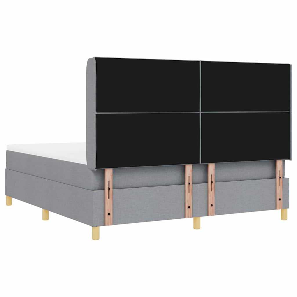 vidaXL Κρεβάτι με ελατήρια Ανοιχτό γκρι 180 x 200 cm ύφασμα