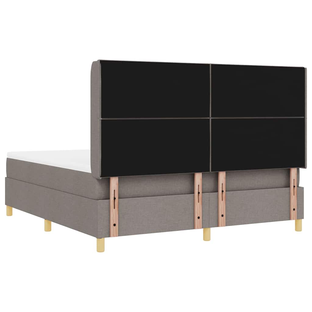 vidaXL Κρεβάτι με ελατήρια με κεφαλάρι Taupe 180 x 200 cm ύφασμα